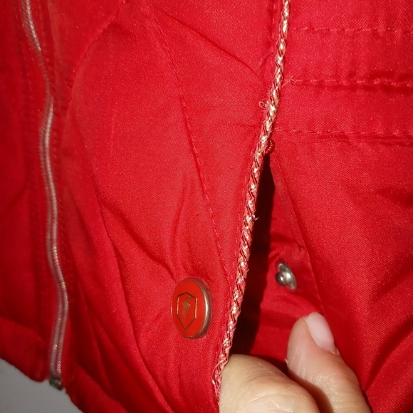 Protection system girls Red Full Zip Puffer Jacket with Faux fur hood Size 3 - Picture 3 of 10